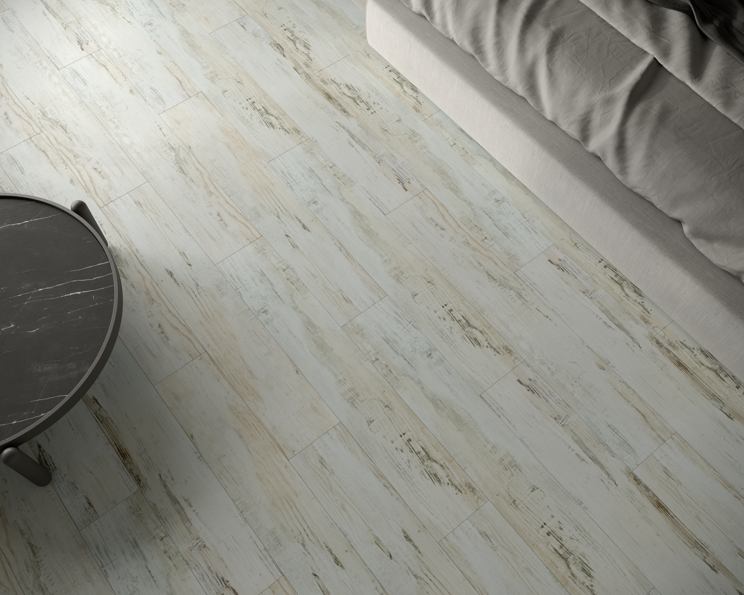 Кварцвиниловый SPC ламинат Art East Art Stone Narrow Береза Прованс 137-ASL 1220×152×5 фото в интерьере